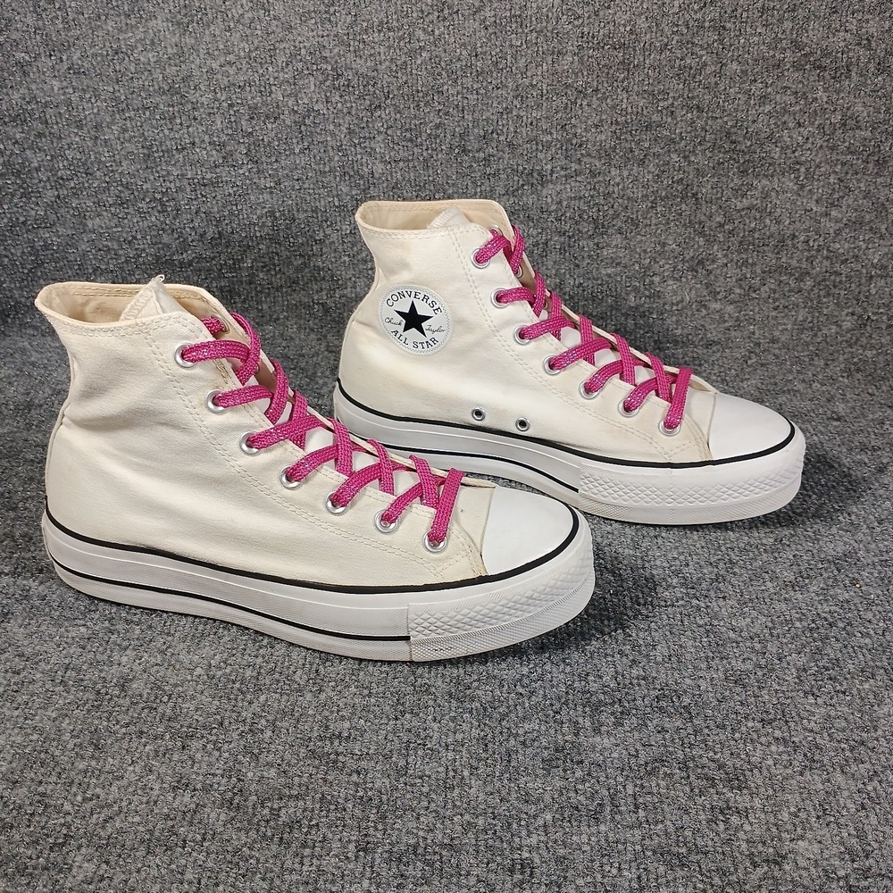 Converse Chuck Taylor All Star Lift High‎ Top Women Size 9 White Canvas Platform
